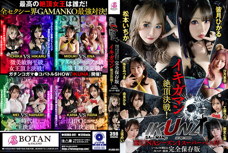 IKUNAシーズン1スーパーベスト！完全保存版いつもイキ潮まくるAVスター競演＜イキガマン狂い＞絶頂決戦！最高の絶頂女王は誰だ！全セクシー界GAMANKO最強対決！松本いちかvs皆月ひかる/由良かなvs工藤ララ/横宮七海vs上坂めい/沙月恵奈vs弥生みづきのサムネイル画像