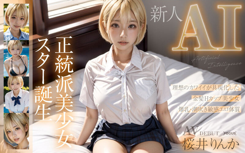 【新人AI】正統派美少女スター誕生 金髪Hcup 桜井りんかのサムネイル画像