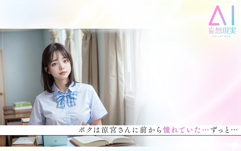 【妄想AI】スクールカースト下位のボクに起きた‘奇跡’ 顔S カラダS エロS の SSS美少女 涼宮花恋とヒミツの放課後逢瀬のサムネイル画像